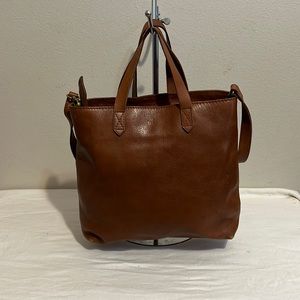 Madewell Tan Leather The Zip-Top Transport Carryall